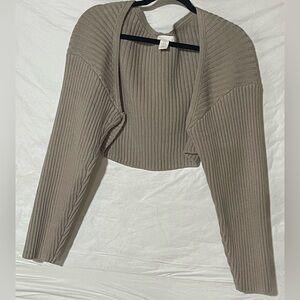 H&M Ribbed Knit Shrug - Taupe